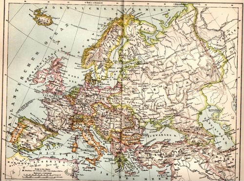 1899 antica mappa europa - 1899,